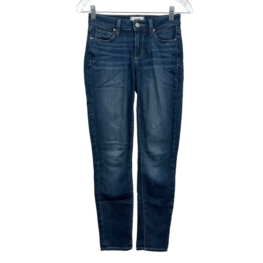 Paige Women Jeans Verdugo Ankle Skinny Stretch 5 Pocket Low Rise Zip Blue Sz 25*